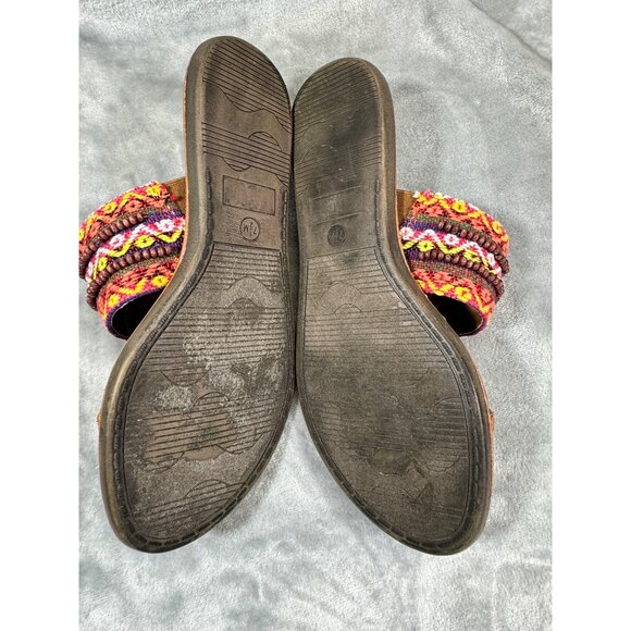 Nicole Women 7.5 M Dragon Faux Leather Slides Slip On Multi Color Toe Wrap - Picture 3 of 15